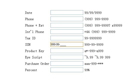 jQuery掩码文本输入框